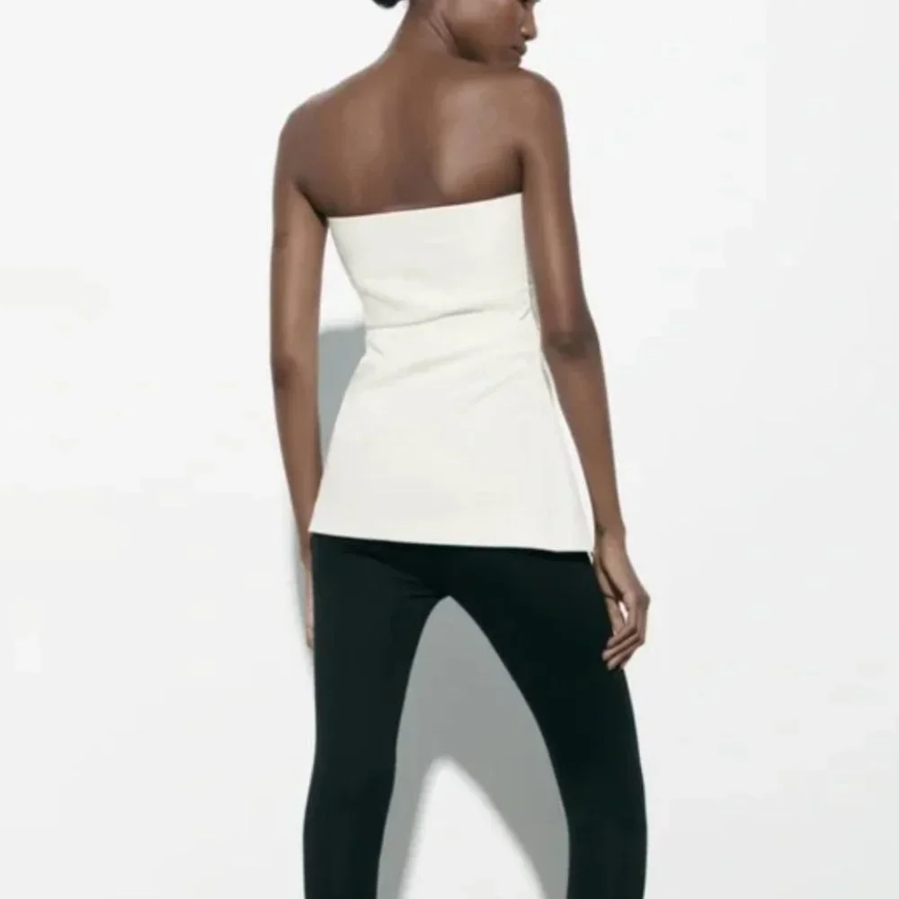 NWT Zara strapless top ecru - Picture 8 of 9